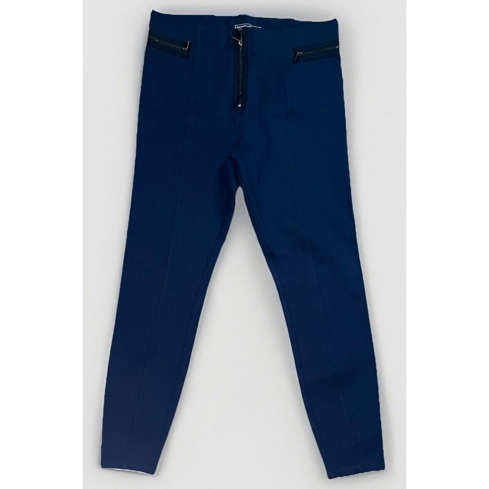 Abercrombie & Fitch✨Navy Blue Black Zipper Pleated Leggings Pants Women Medium
